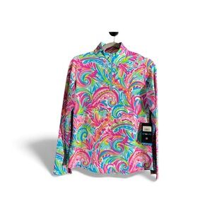 Ibkul Small UPF50 Cool Feel Quick Dry 2 Way Air Vibrant Multicolor Shirt NWT